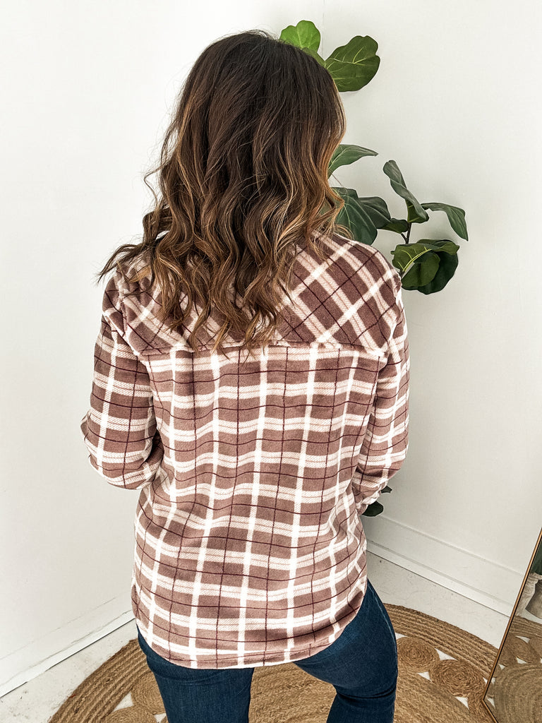 Fuzzy Plaid Jacket