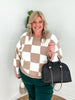 Curvy Neutral Checkered Sweater
