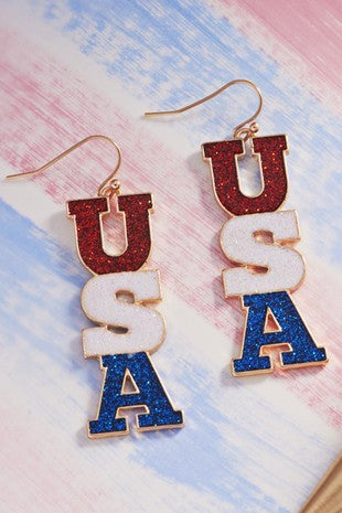 Glittering USA Earrings