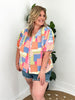 Coral Patchwork Top (S-2XL)