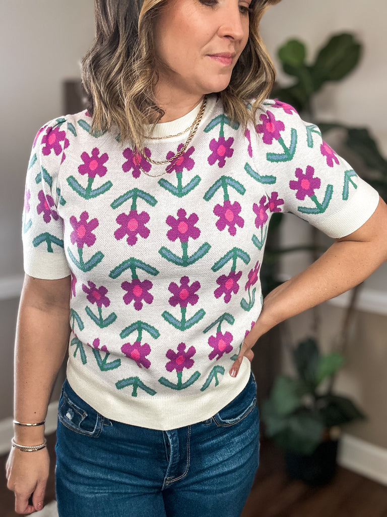 Freeing Floral Sweater