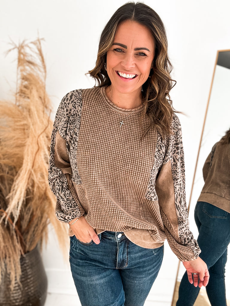 Mocha and Leopard Top