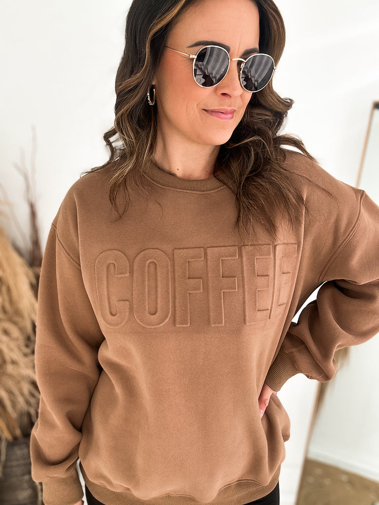 Coffee Embossed Sweatshirt