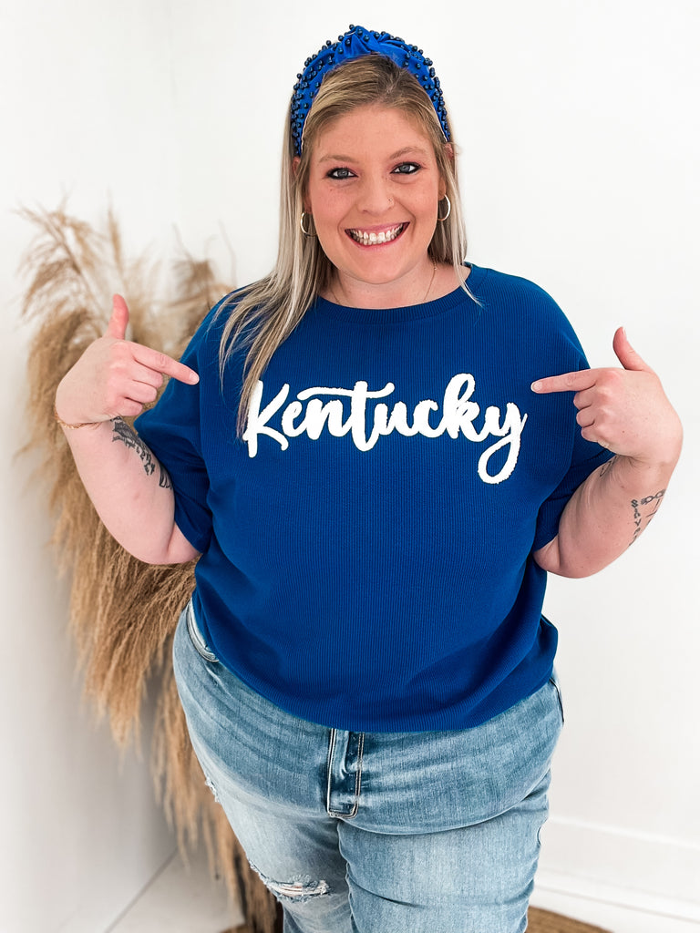 Curvy Kentucky Blues Top