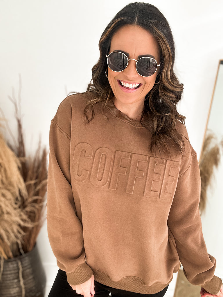 Coffee Embossed Sweatshirt