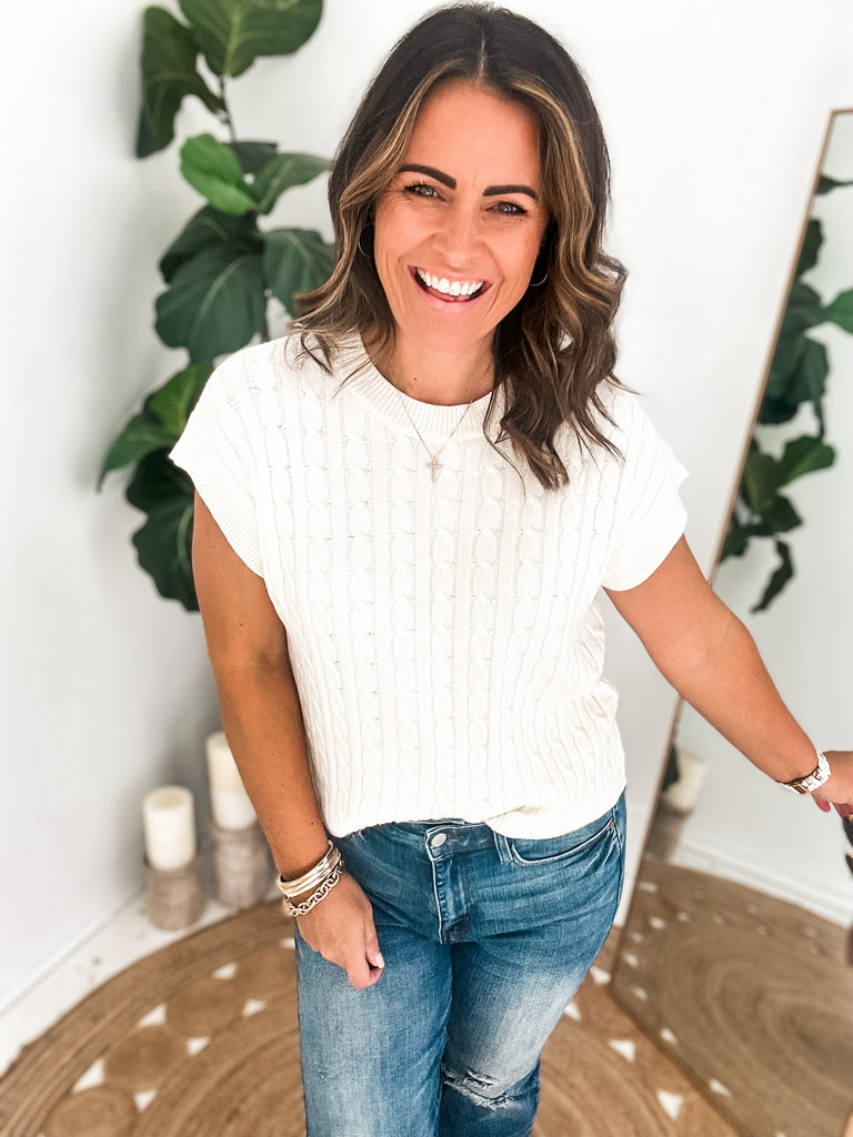 Splash of White Sweater