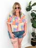 Coral Patchwork Top (S-2XL)