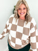 Curvy Neutral Checkered Sweater