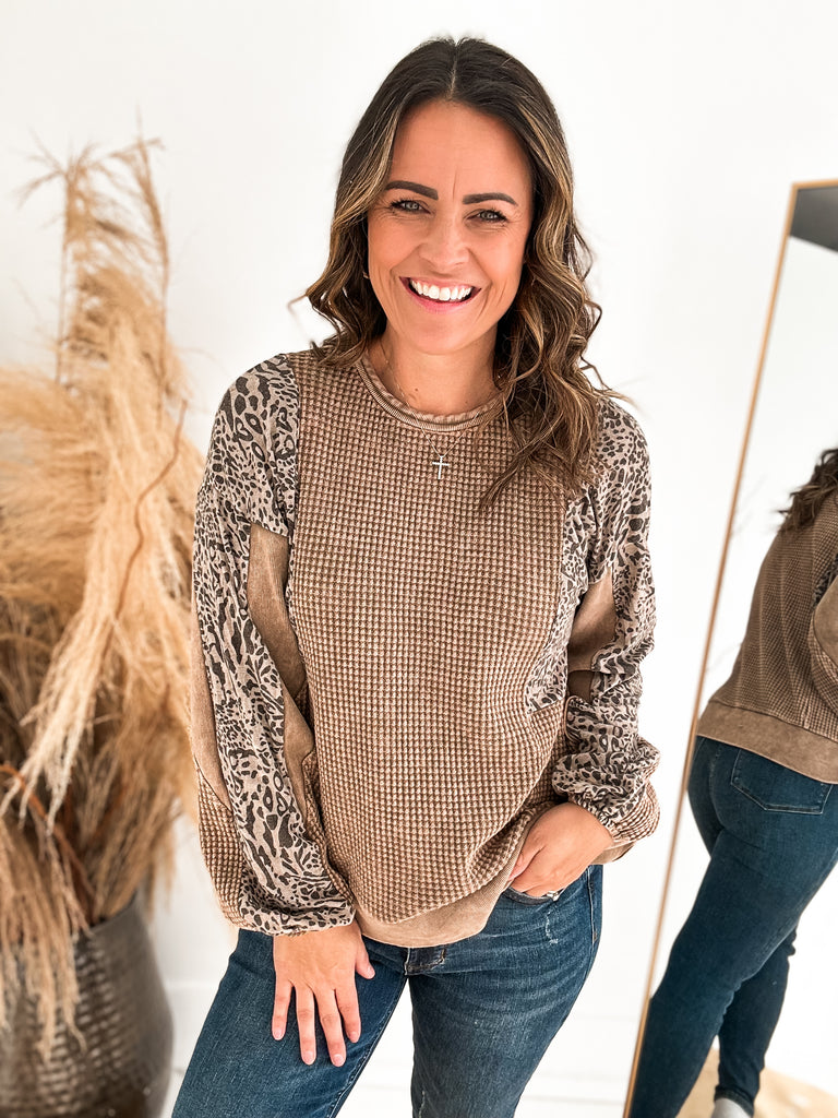 Mocha and Leopard Top