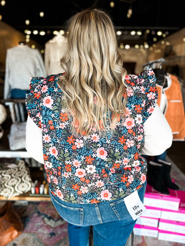 The Floral Puffer Vest (Small-2XL)