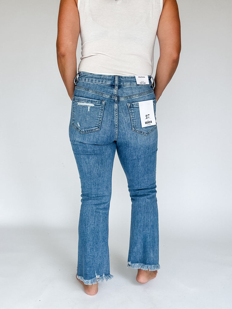 High Rise Crop Flare Mica Jeans