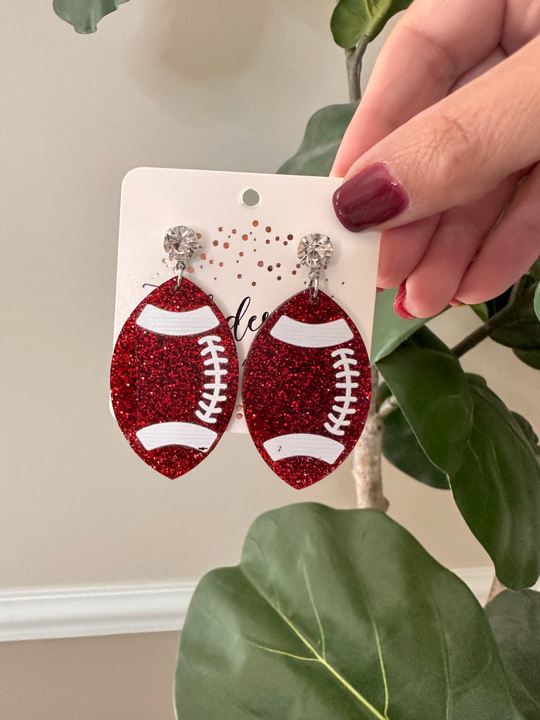 Glittering Football Earrings