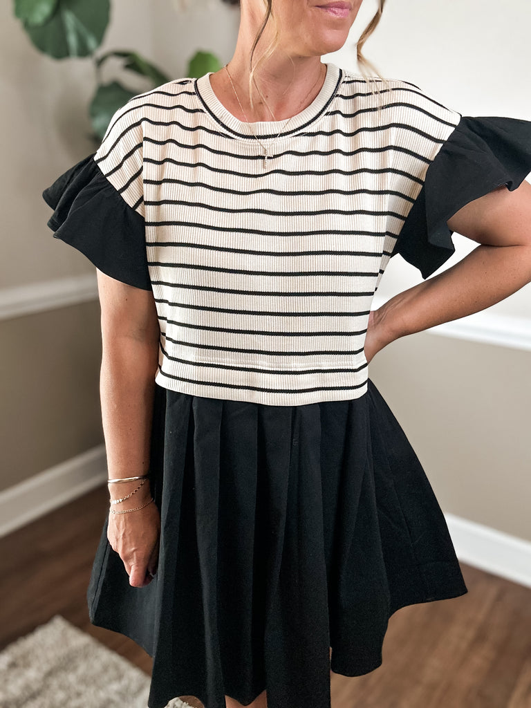 The Striped Flutter Dress