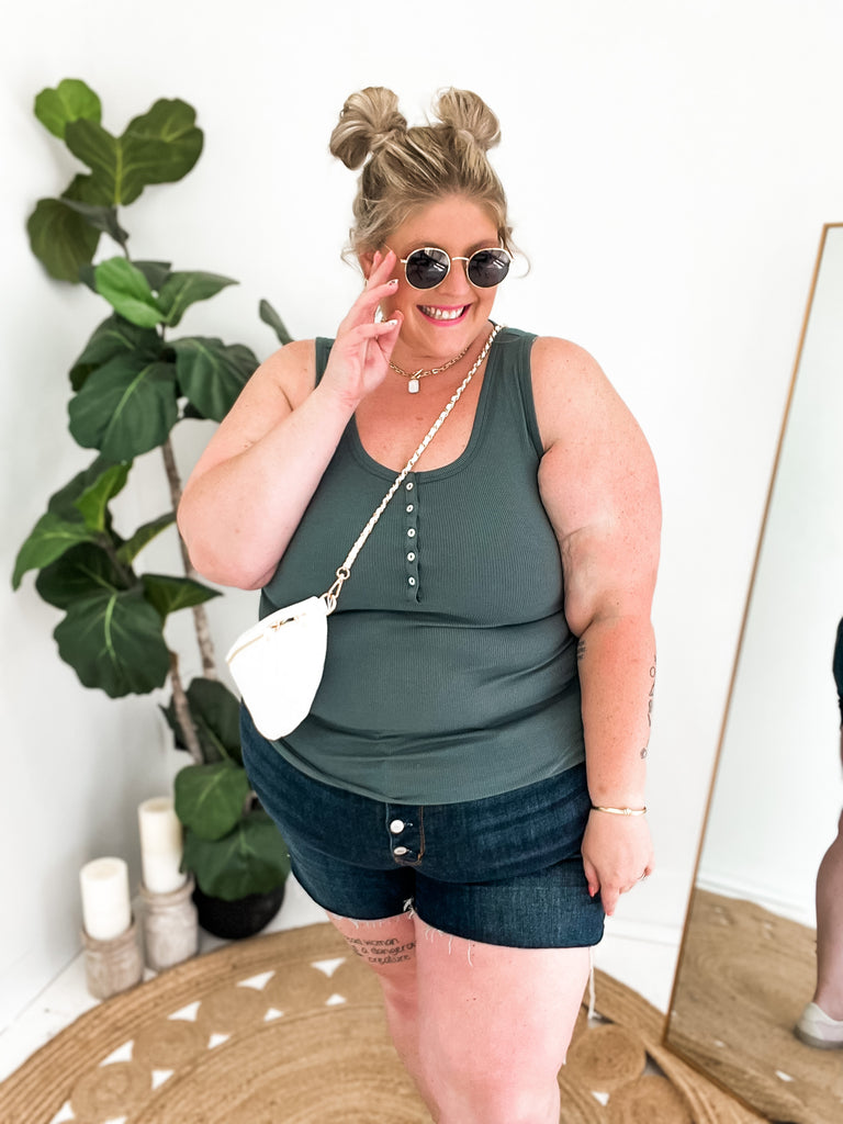 Curvy Colored Henley Tank